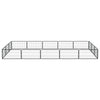 Vidaxl Kennel 16 paneles 100x50 cm de polvo -acero cubierto negro