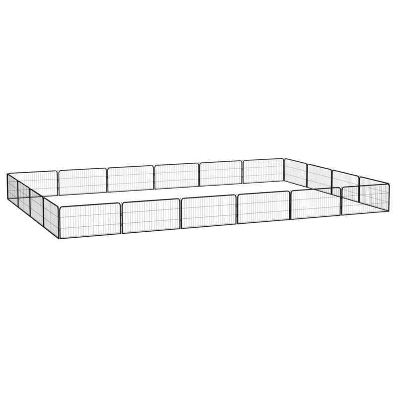Vidaxl perrina 20 paneles 100x50 cm en polvo -acero cubierto negro