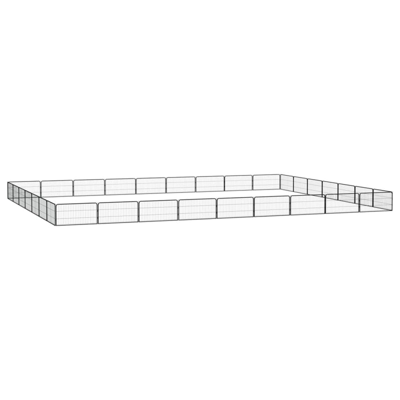Vidaxl perrina 32 paneles 100x50 cm de polvo -acero negro