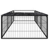 Vidaxl hondenkennel 8 panelen 100x50 cm gepoedercoat staal zwart