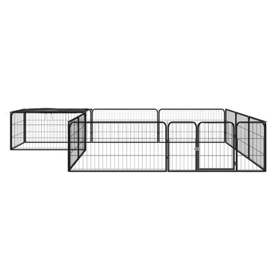 Vidaxl Dog Kennel 12 pannelli 100x50 cm in polvere ricoperta di nero
