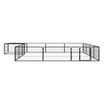 Vidaxl Dog Kennel 16 pannelli da 100x50 cm in polvere ricoperta di nero