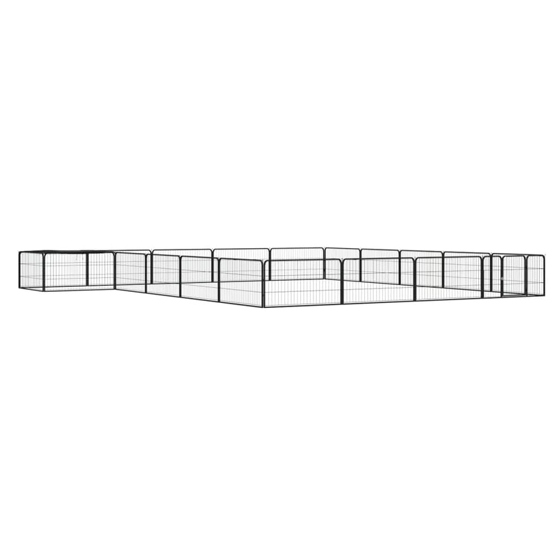 Vidaxl perrina 20 paneles 100x50 cm en polvo -acero cubierto negro