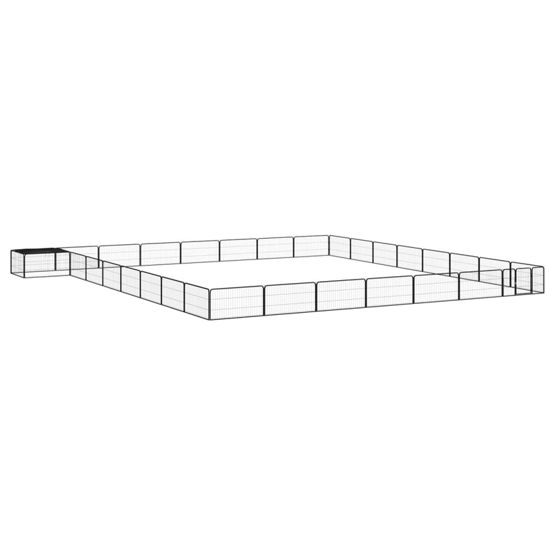 Vidaxl perrina 32 paneles 100x50 cm de polvo -acero negro