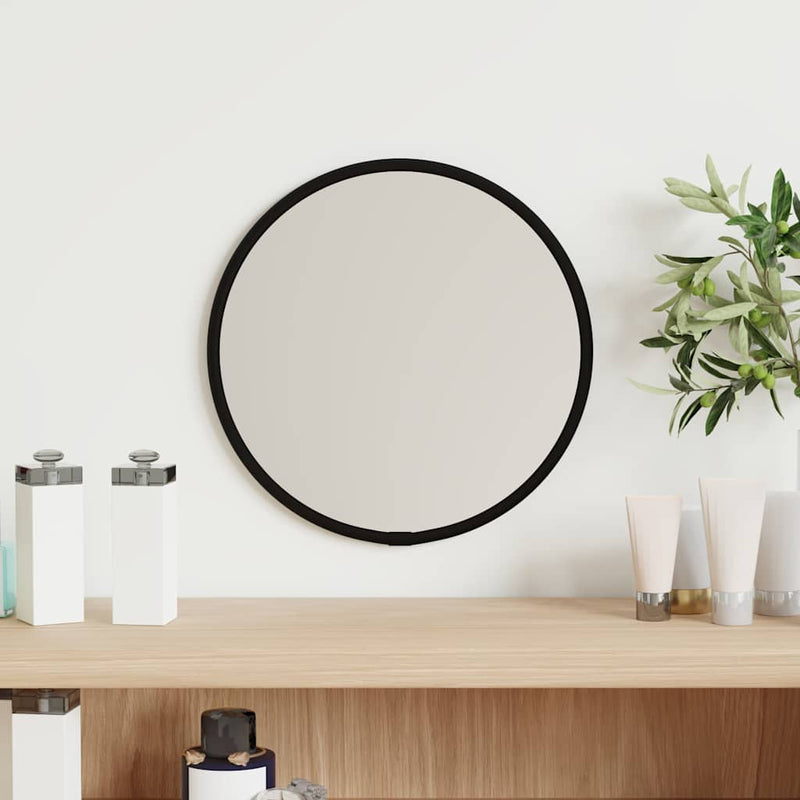Vidaxl Mirror de pared redondo Ø20 cm negro