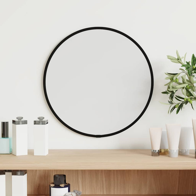 Vidaxl Wall Specchio rotondo Ø30 cm nero