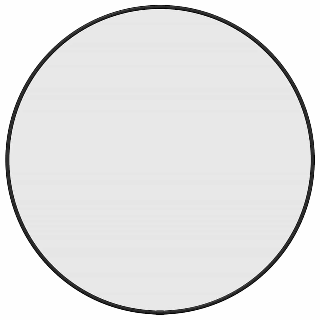 Vidaxl Mirror de pared redondo Ø50 cm negro