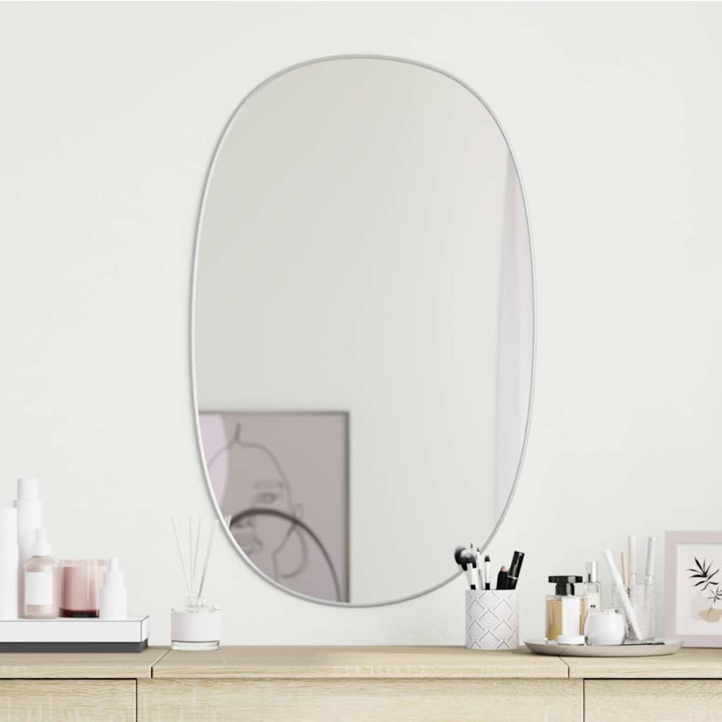 Specchio da parete Vidaxl 80x50 cm di colore argento