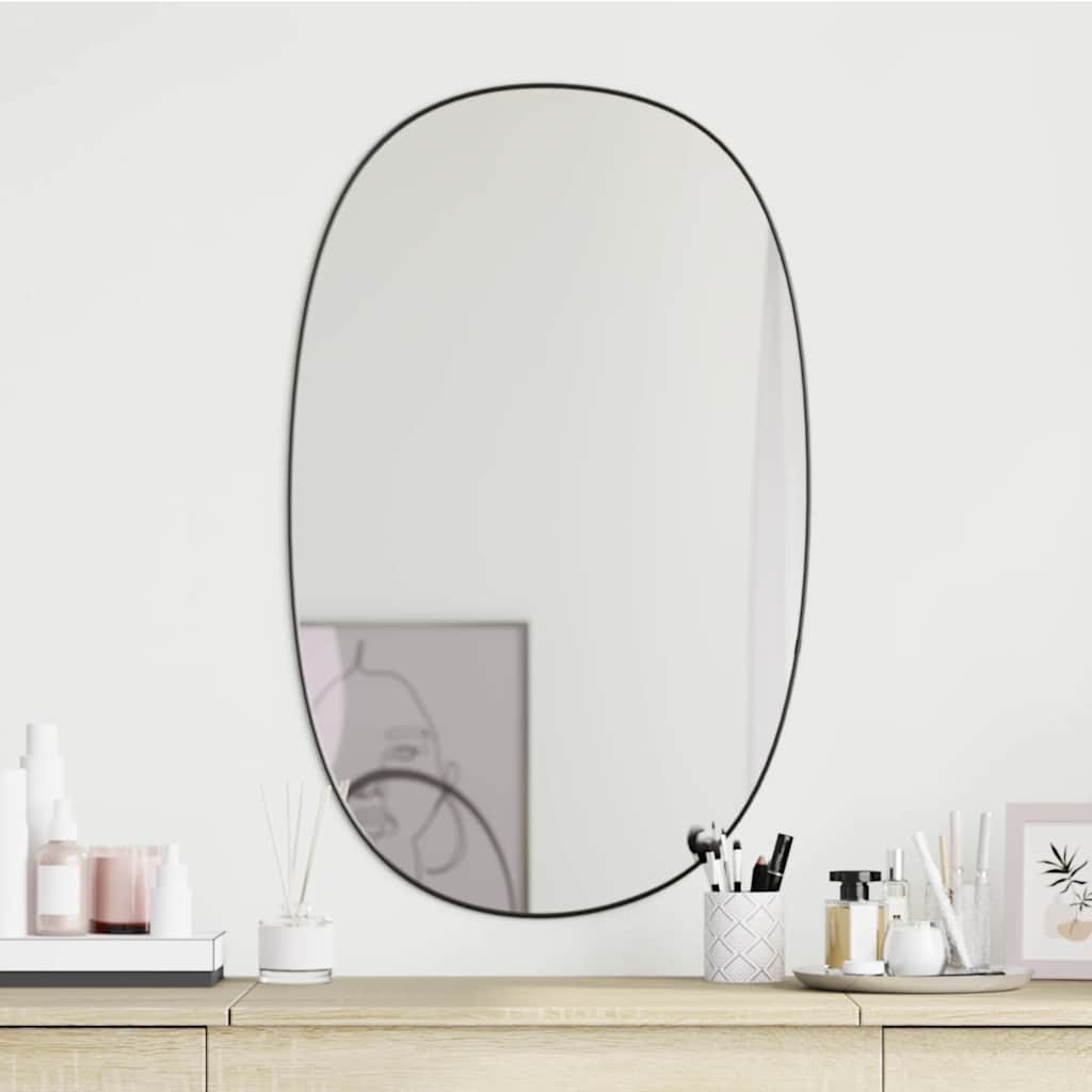 Specchio da parete Vidaxl 80x50 cm nero