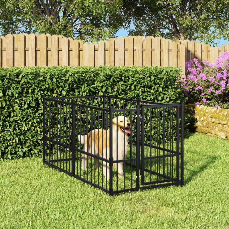 Vidaxl perrina 193.5x97x100 cm de acero negro
