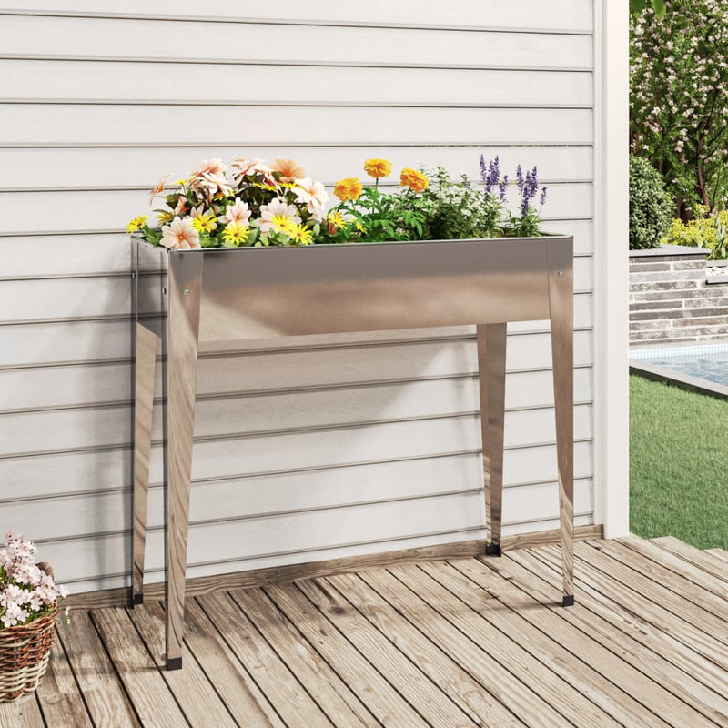 Vidaxl Planter 100.5x40.5x90 cm de acero galvanizado