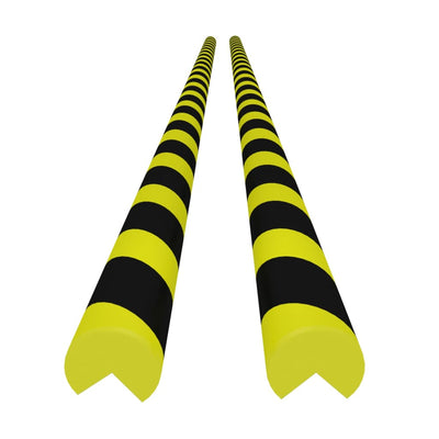 Protectores de esquina Vidaxl 2 PCS 4x4x104 CM PU Amarillo y negro