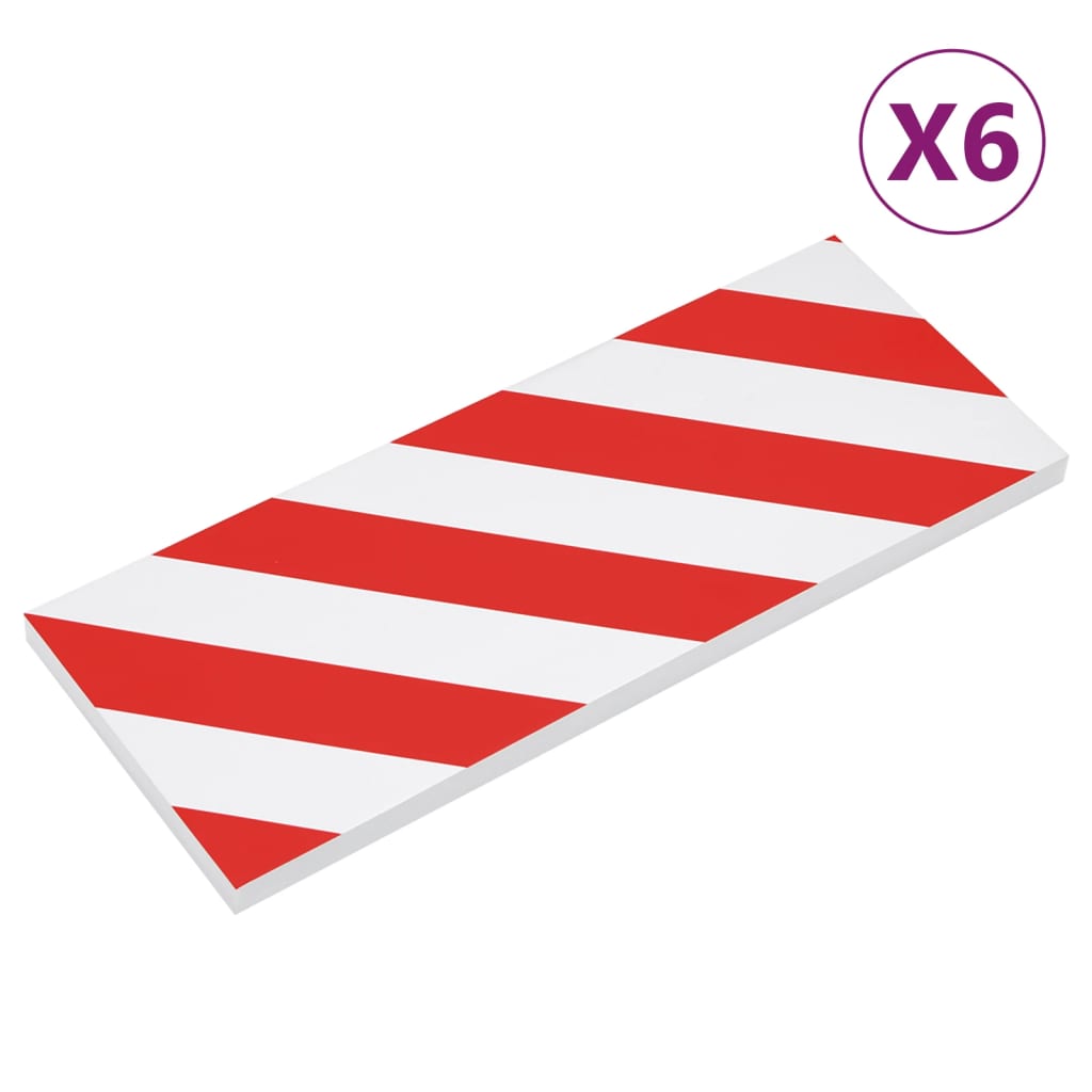 Vidaxl Wall Protectors 6 St 50x20x2 cm Eva schiuma rosso e bianco
