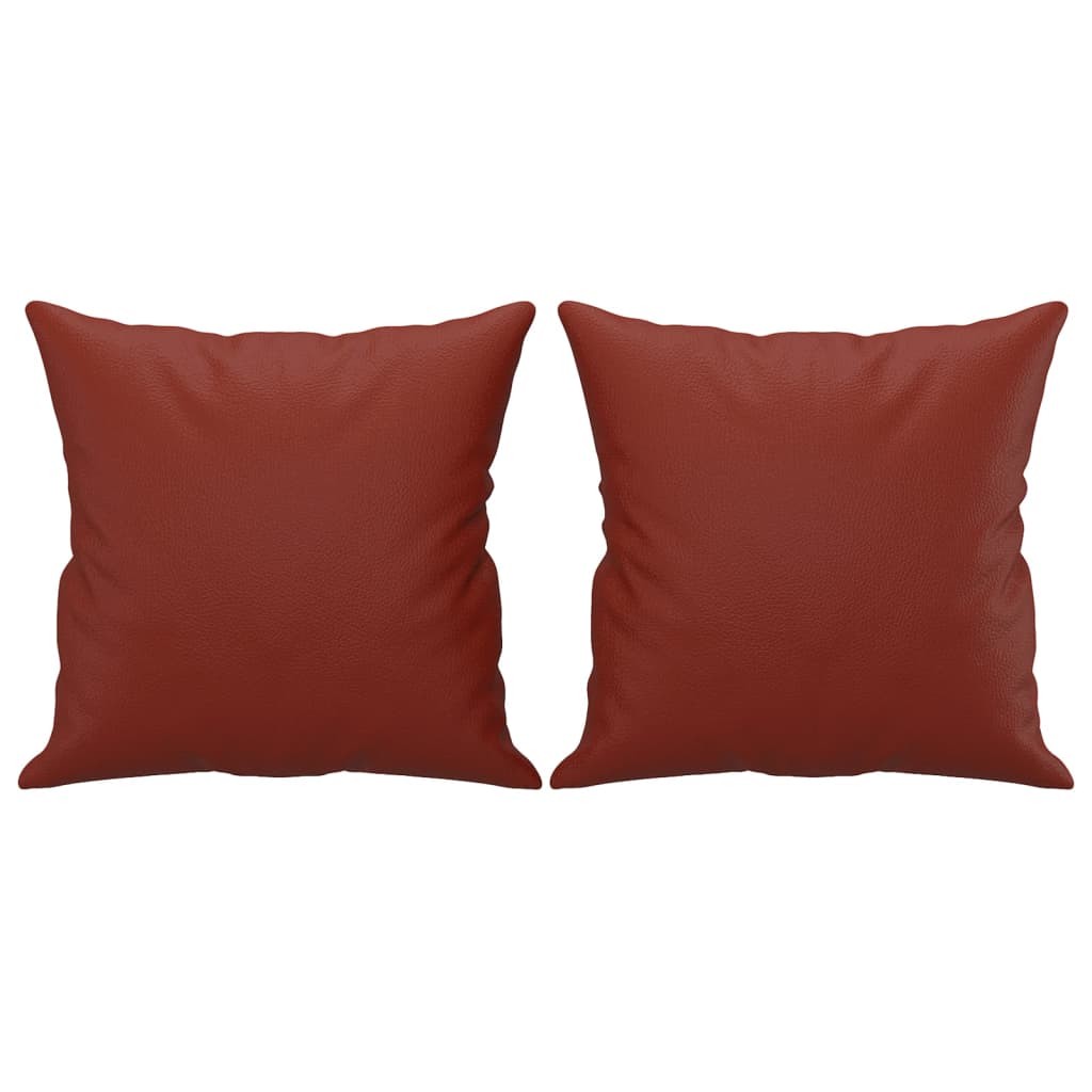 Vidaxl Cuscini decorativi 2 ST 40x40 cm Vino in pelle artificiale