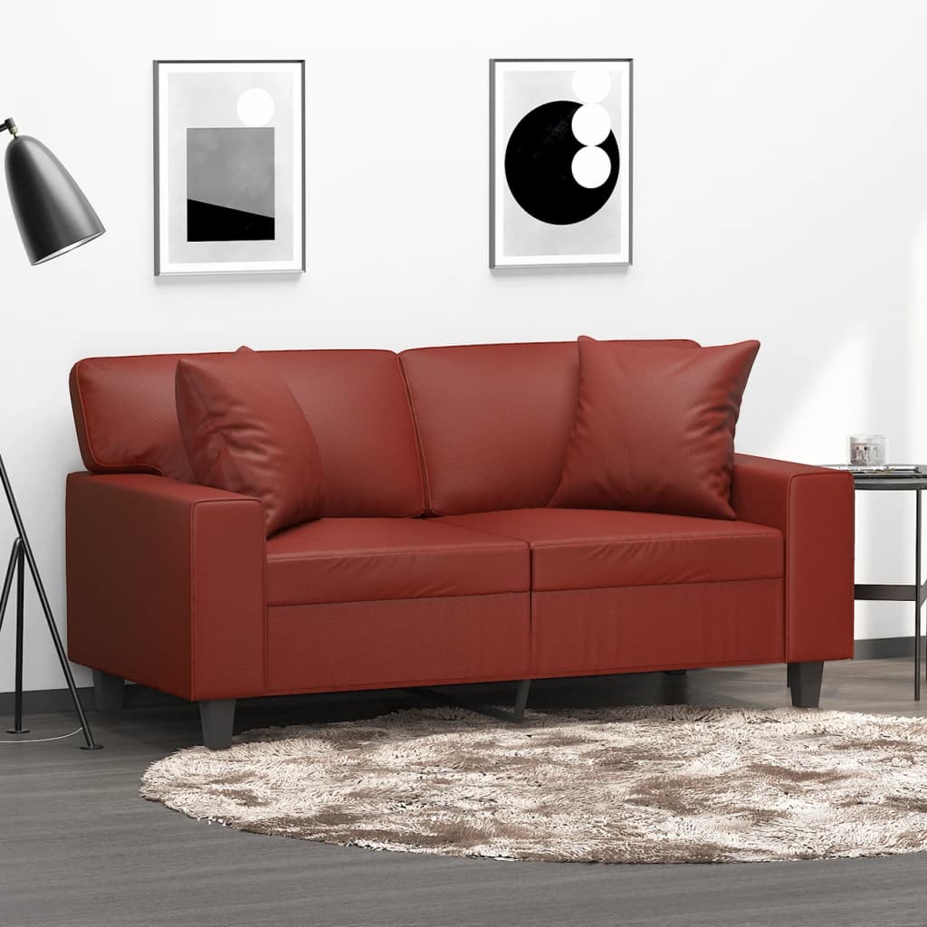 Vidaxl Cuscini decorativi 2 ST 40x40 cm Vino in pelle artificiale