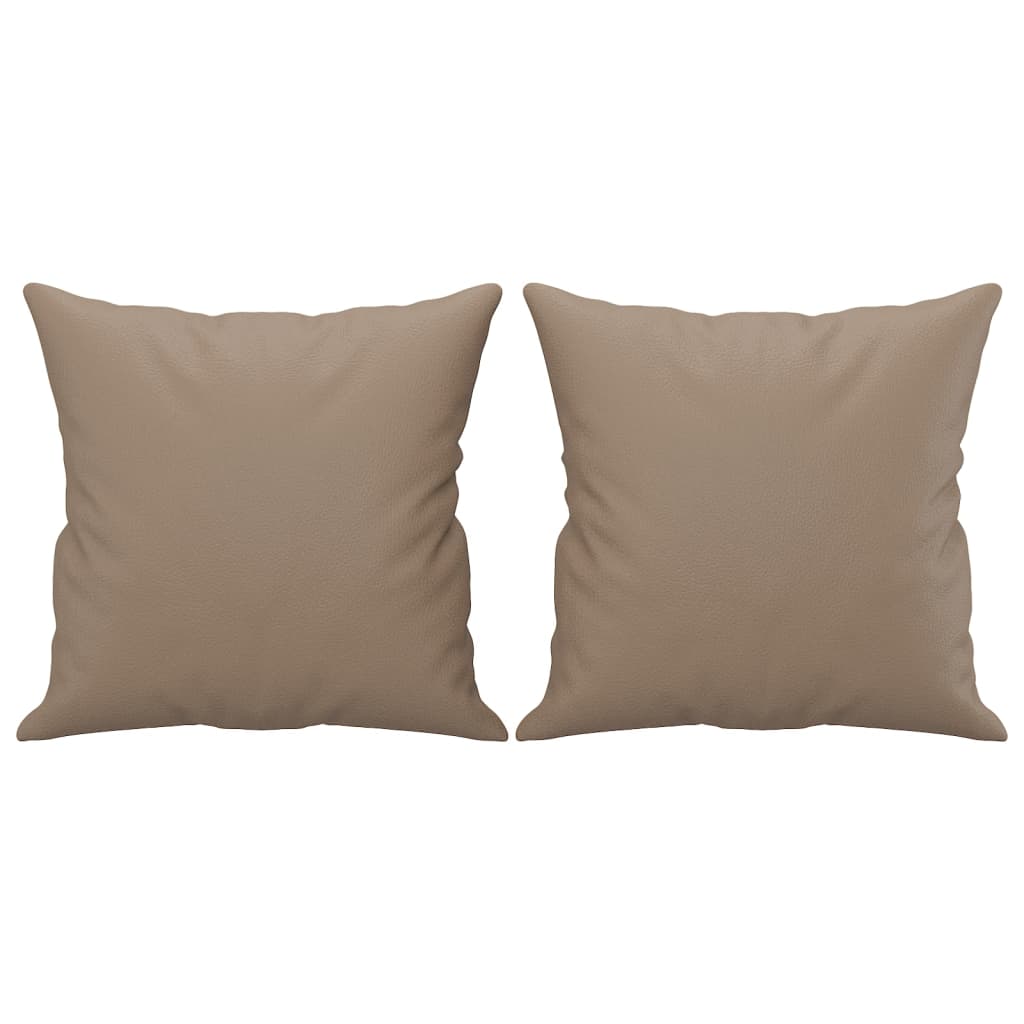 Vidaxl cojines decorativos 2 pcs 40x40 cm Cappuccino de cuero artificial