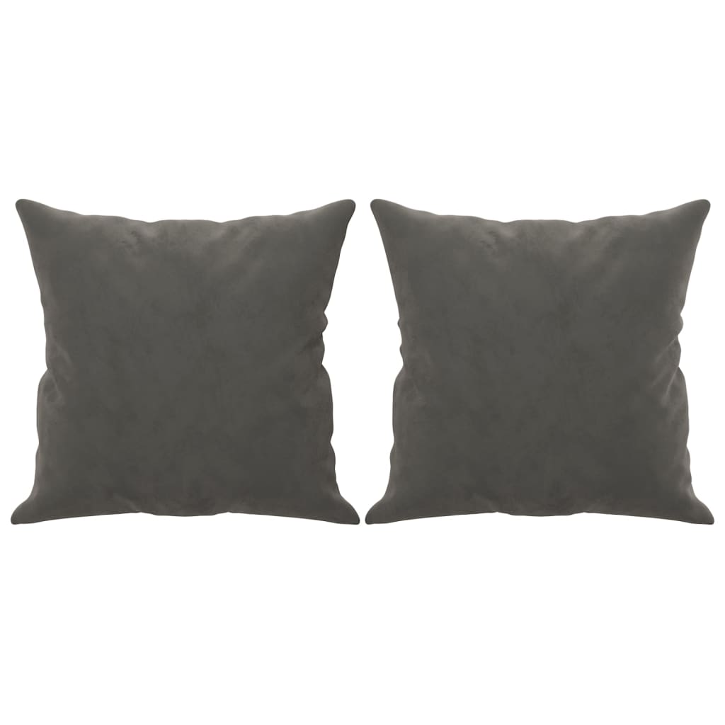 Cojines decorativos de Vidaxl 2 st 40x40 cm terciopelo gris oscuro