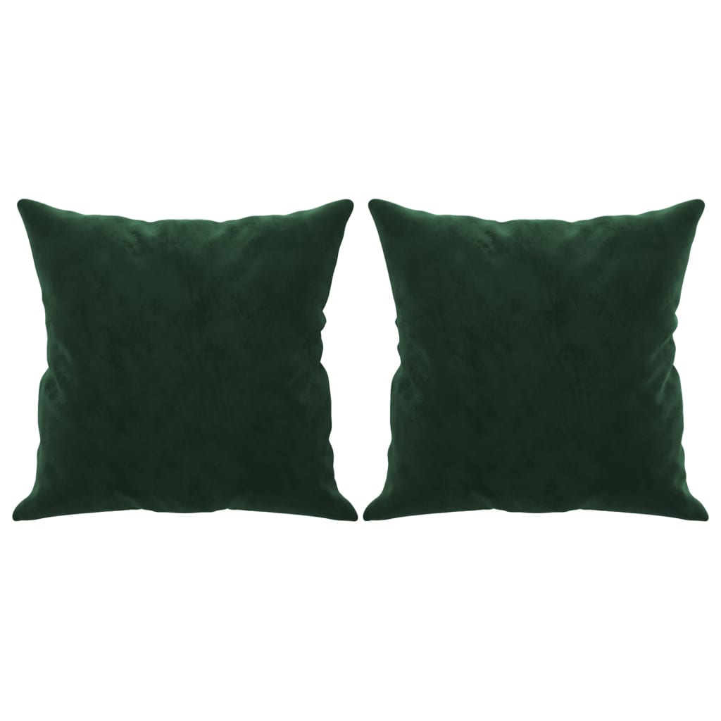 Cojines decorativos de Vidaxl 2 st 40x40 cm terciopelo verde oscuro