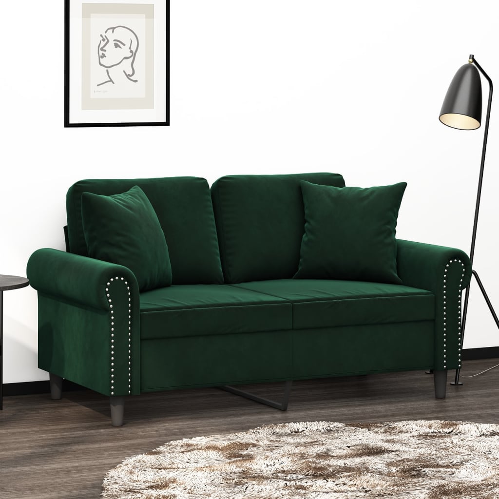 Cuscini decorativi Vidaxl 2 St 40x40 cm Velvetto verde scuro