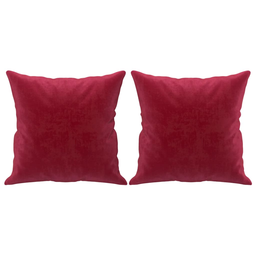 Vidaxl Cuscini decorativi 2 ST 40x40 cm Vino di velluto rosso