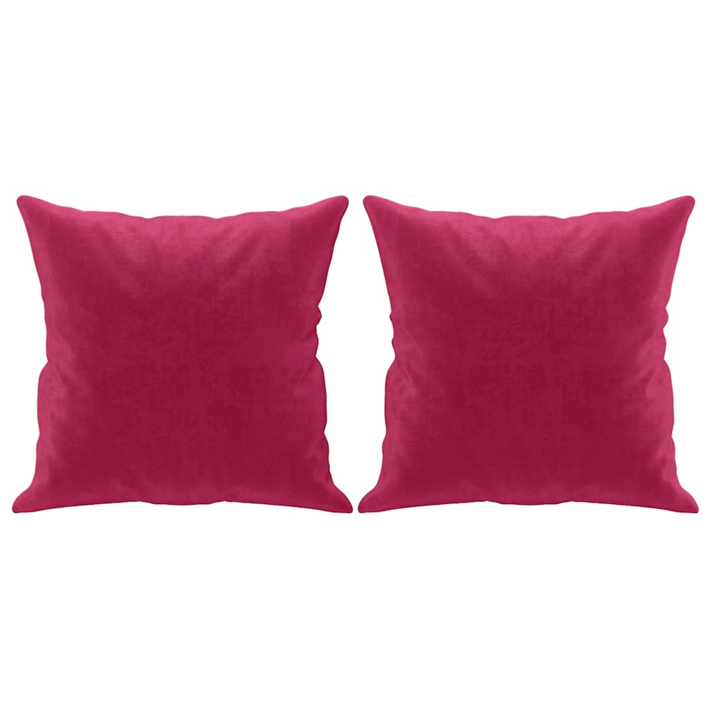 Vidaxl sierkussens 2 st 40x40 cm fluweel wijnrood
