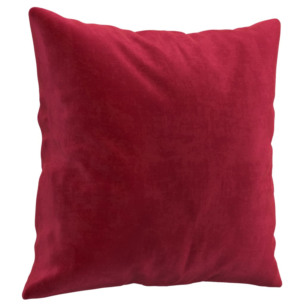 Vidaxl cojines decorativos 2 st 40x40 cm de terciopelo vino rojo