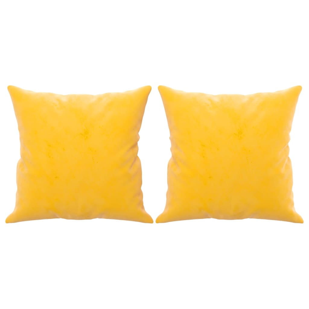 Cojines decorativos de Vidaxl 2 st 40x40 cm de terciopelo amarillo