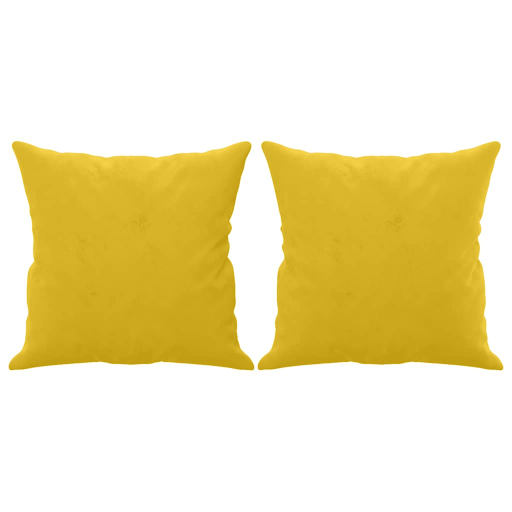 Vidaxl sierkussens 2 st 40x40 cm fluweel geel