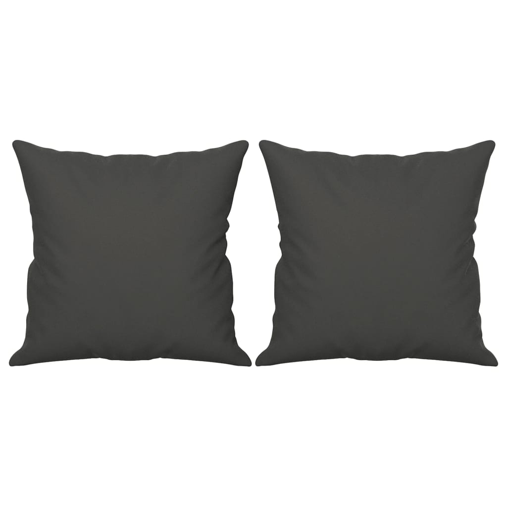 Vidaxl Cuscini decorativi 2 St 40x40 cm tessuto in microfibra grigio scuro