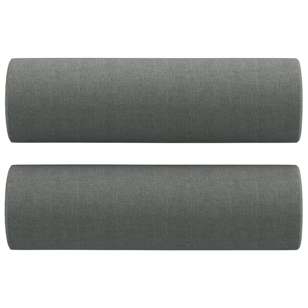 Vidaxl cojines decorativos 2 st 15x50 cm tela gris oscuro