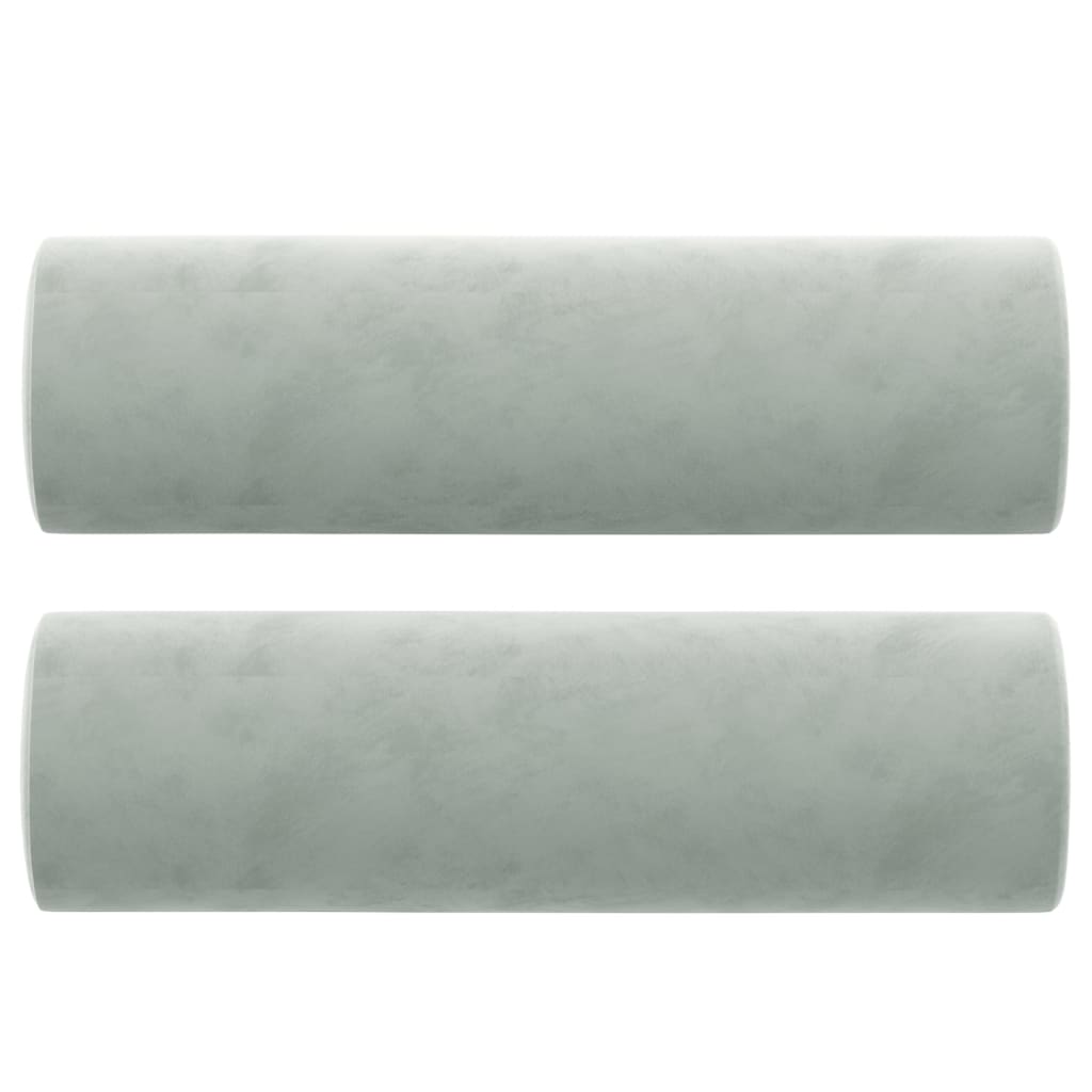 Vidaxl cojines decorativos 2 st 15x50 cm terciopelo gris claro