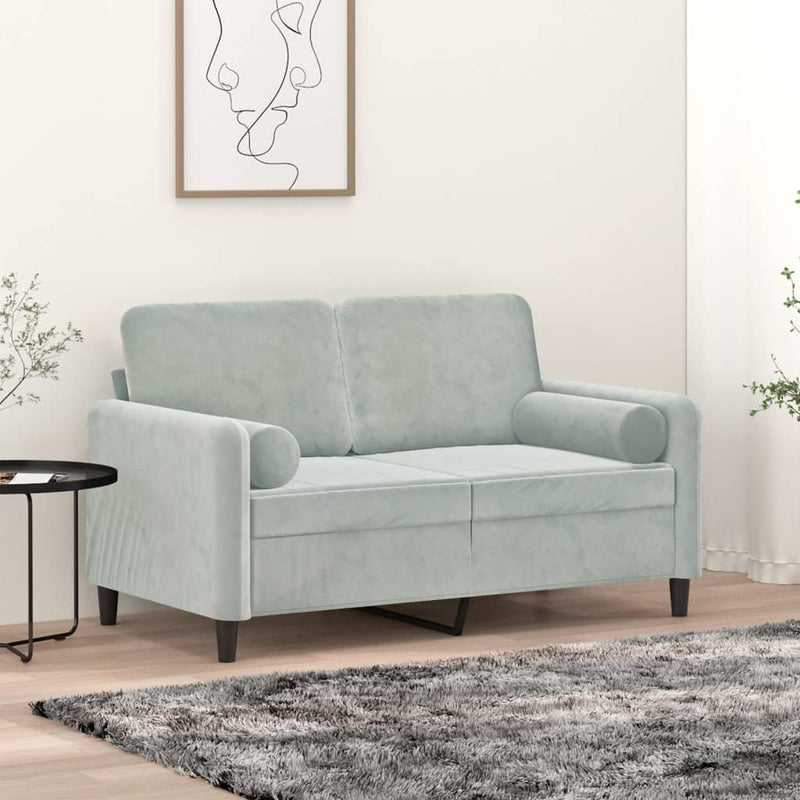 Vidaxl cojines decorativos 2 st 15x50 cm terciopelo gris claro