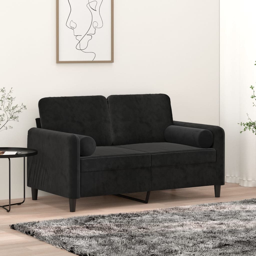 Cuscini decorativi Vidaxl 2 St 15x50 cm Velvet nero