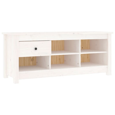 Vidaxl Cabinet da scarpe 110x38x45.5 cm Pino solido bianco