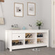 Vidaxl schoenenkast 110x38x45,5 cm massief grenenhout wit