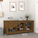 Vidaxl Cabinet da scarpe 110x38x45.5 cm Miele di pino solido