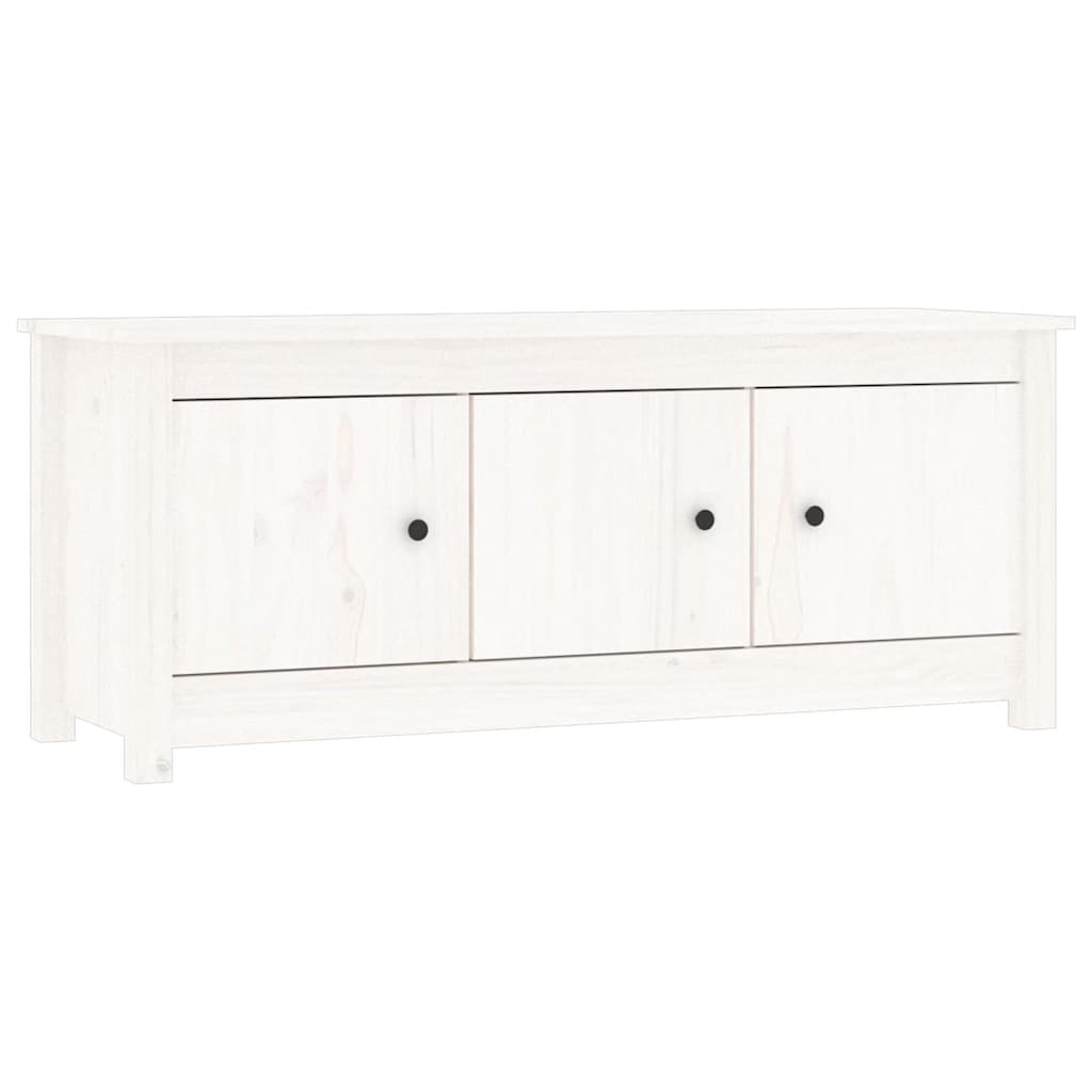 Vidaxl Cabinet da scarpe 110x38x45.5 cm Pino solido bianco