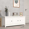 Vidaxl Cabinet da scarpe 110x38x45.5 cm Pino solido bianco