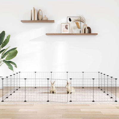 Vidaxl Pets Cage con puerta 20 paneles 35x35 cm de acero negro