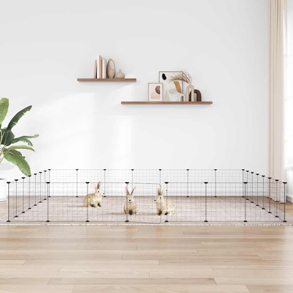 Vidaxl Pets Cage con puerta 28 paneles 35x35 cm de acero negro