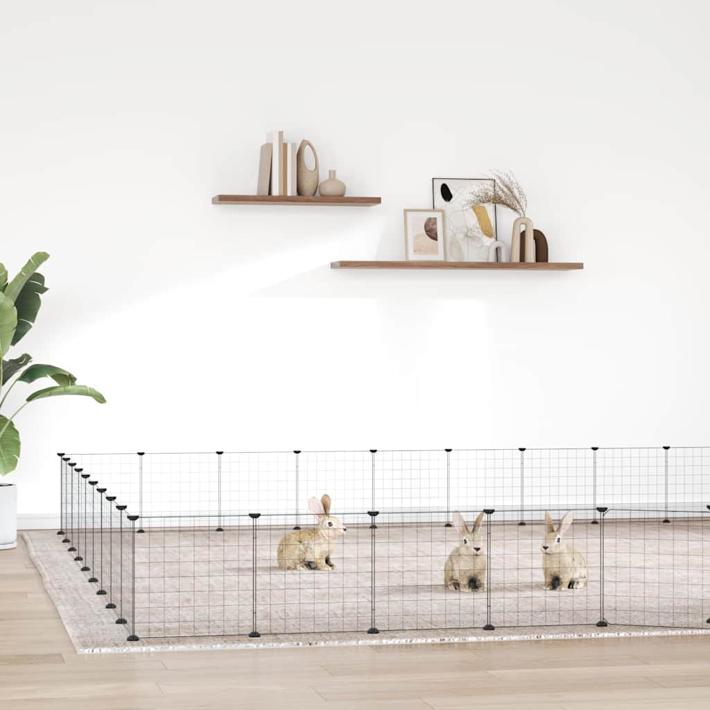 Vidaxl PETS Gabbia con porta 36 pannelli 35x35 cm Black