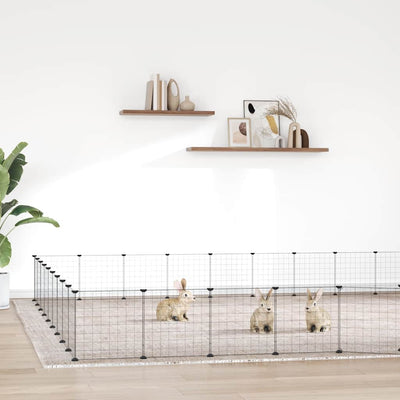 Vidaxl Pets Cage con puerta 36 paneles 35x35 cm de acero negro