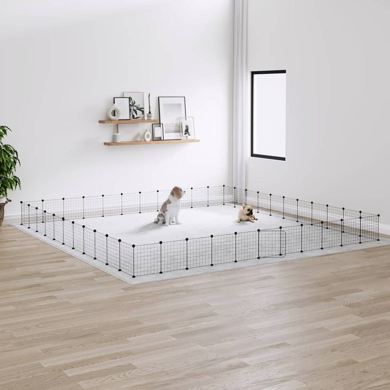 Vidaxl Pets Cage con puerta 44 paneles 35x35 cm de acero negro