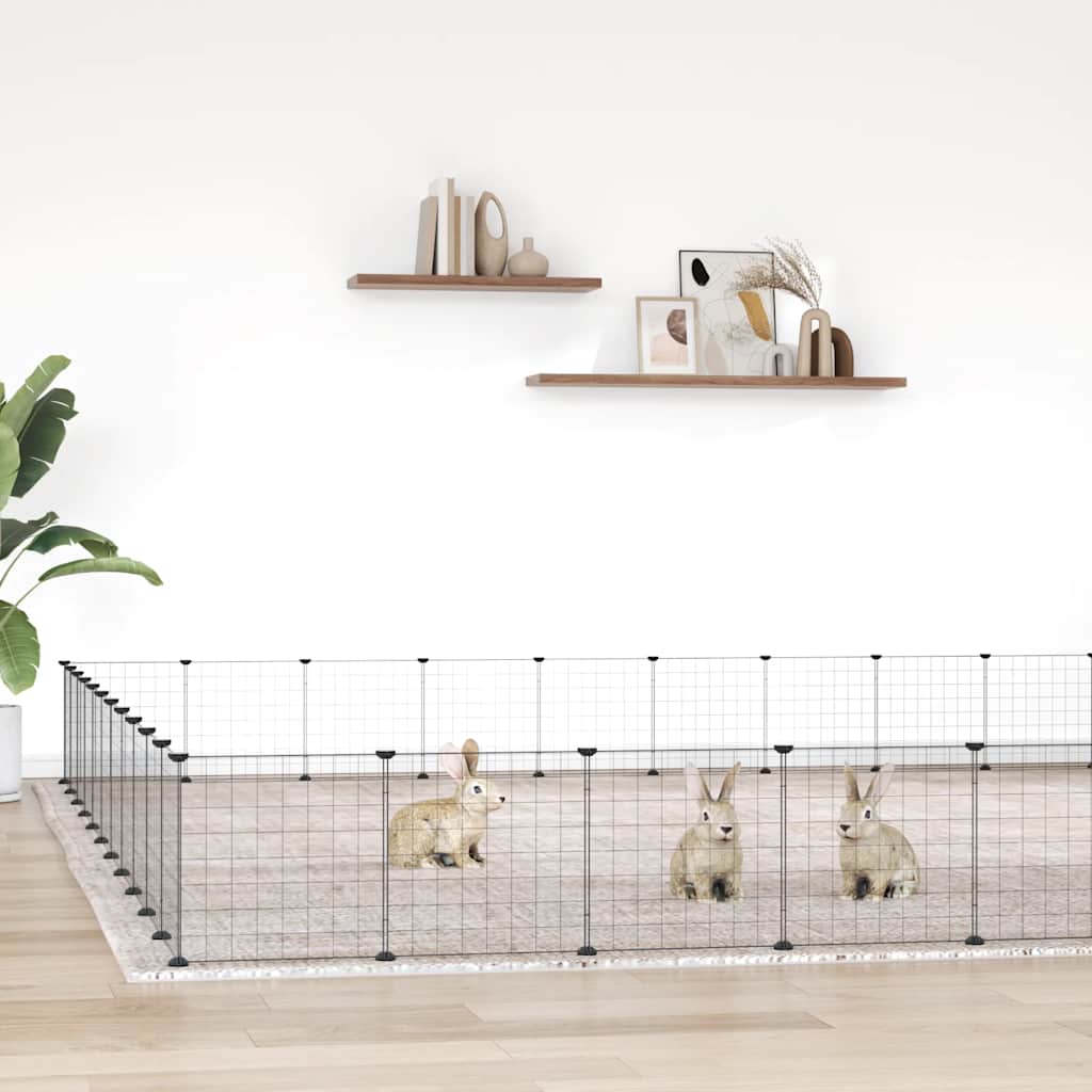 Vidaxl Pets Cage con puerta 44 paneles 35x35 cm de acero negro