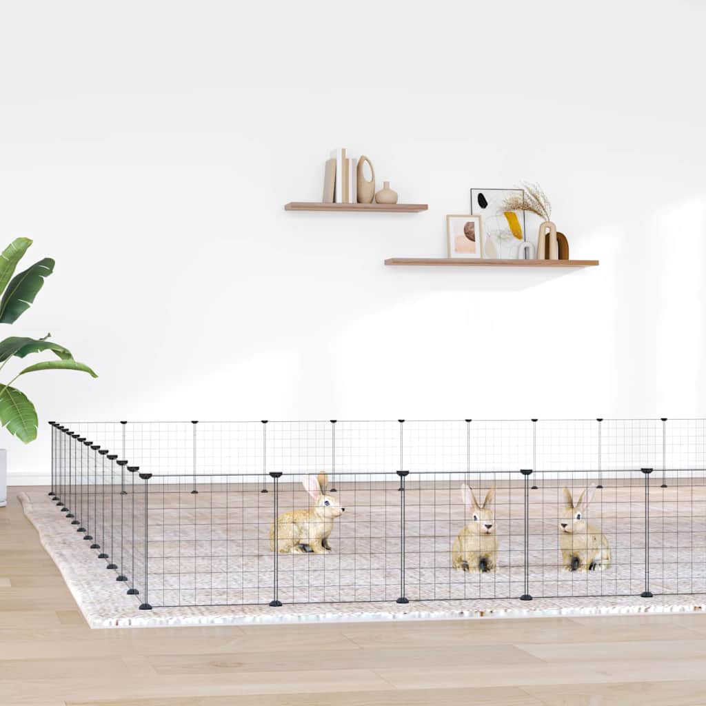 Vidaxl Pets Cage con puerta 52 paneles 35x35 cm de acero negro