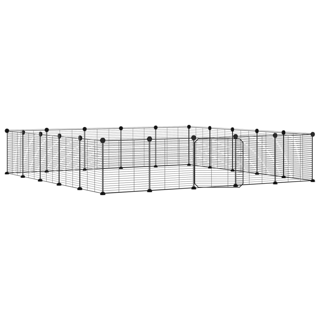 Vidaxl Pets Cage con puerta 20 paneles 35x35 cm de acero negro