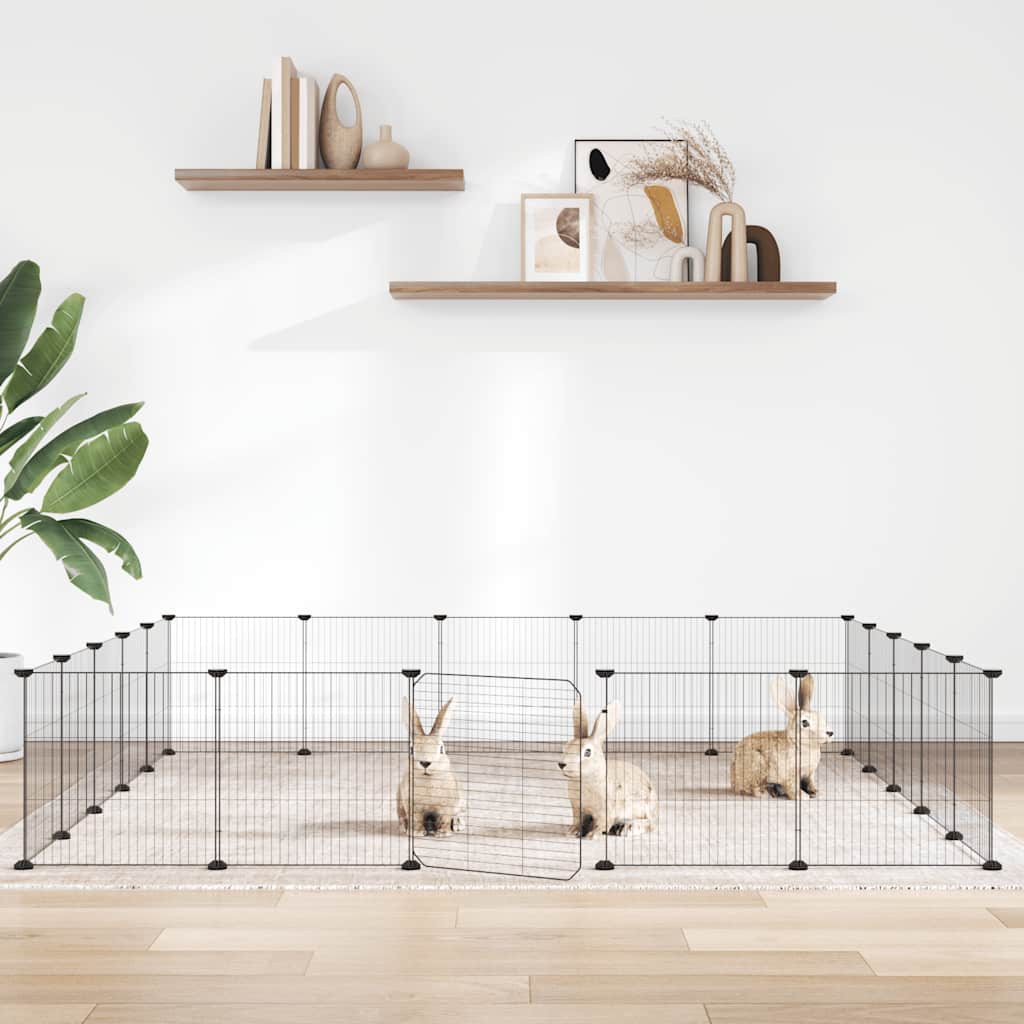 Vidaxl PETS Gabbia con porta 20 pannelli 35x35 cm Black
