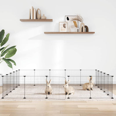 Vidaxl Pets Cage con puerta 20 paneles 35x35 cm de acero negro