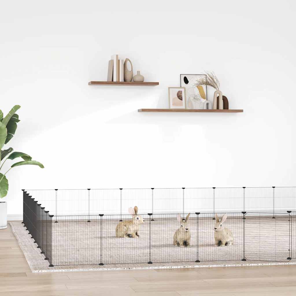 Vidaxl Pets Cage con puerta 36 paneles 35x35 cm de acero negro