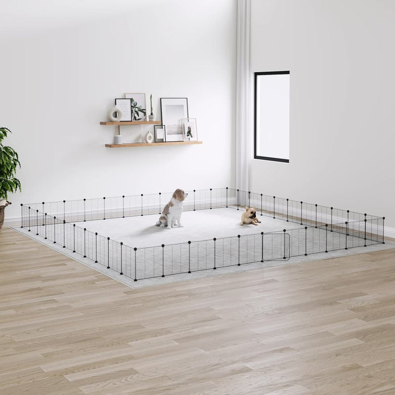 Vidaxl Pets Cage con puerta 44 paneles 35x35 cm de acero negro